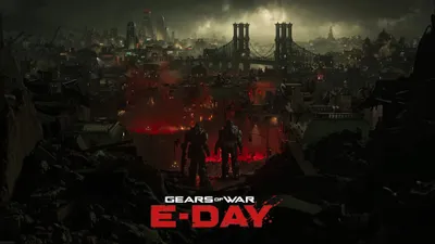 Gears War Day Silhouetted Soldiers World Wallpaper 4K 3840x2160 4K, Ultra, Hd, Pc, Desktop, Wallpaper, And, Background, Gears, War, E-day, Scene, Gray, Red, Ultrawide