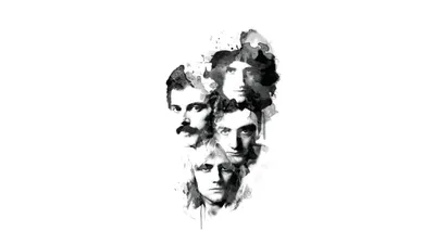 Radiant Minimalist Wallpaper Minimal Wallpaper 4K 2560x1440 Minimalist, Black-and-white, Paint-style, Portrait, Of, Four, Rock, Band, Members, Clustered, Faded, Watercolor, White, Ultrawide, QHD