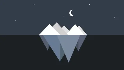 Vivid Minimalist Wallpaper Black/Dark Wallpaper 4K 7680x4320 Minimalist, 8k, Ultra, Hd, Wallpaper, Featuring, An, Artistic, Iceberg, Floating, Dark, Water, White, Gray, Ultrawide, 4k