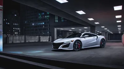 Sleek White Acura Nsx Supercar Cars Wallpaper 4K 3840x2160 Sleek, White, Acura, Nsx, Supercar, Parked, In, An, Urban, Rooftop, Setting, Night, Gray, Ultrawide, 4k