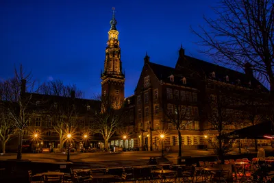 Nighttime Historic Man World Wallpaper 4K 5184x3456 Nighttime, View, Of, A, Historic, Man-made, Building, In, Netherlands, Illuminated, Streetlights, Under, Brown, Red, Landscape, 4k