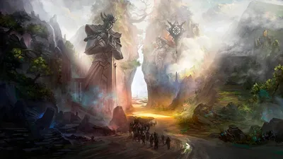Fantasy Adventure Group Journeying Nature Wallpaper 4K 1920x1080 A, Hd, Fantasy, Adventure, Wallpaper, Featuring, Group, Journeying, Through, Mystical, Landscape, Giant, White, Ultrawide, Full HD