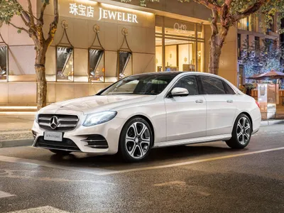 White Benz Class World Wallpaper 4K 2560x1920 White, Mercedes‑benz, E-class, Sedan, Parked, On, A, City, Street, Night, Featured, Desktop, Landscape, QHD