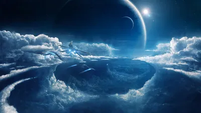 Sci Landscape Ship Space Wallpaper 4K 1920x1080 A, Stunning, Sci-fi, Landscape, Featuring, Ship, Navigating, Through, Dramatic, Clouds, Set, Against, Brown, Ultrawide, Full HD