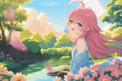 Anime 3840x2560 Abstract Abstract Wallpaper 4K 3840x2560 Anime, 3840x2560, White, Pink, Landscape, 4k