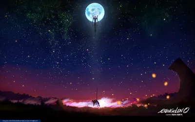 Moody Evangelion Wallpaper Space Wallpaper 4K 1920x1200 A, Stunning, Hd, Wallpaper, Featuring, Evangelion, Unit-13, And, Unit-01, Under, Moonlit, Sky, White, Gray, Ultrawide, Full HD