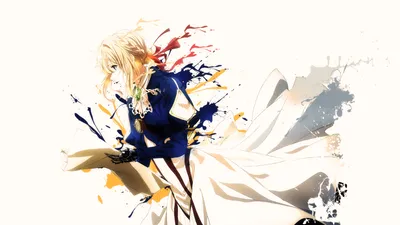 Epic Violet Wallpaper Abstract Wallpaper 4K 1920x1080 Hd, Wallpaper, Of, Violet, Evergarden, An, Anime, Character, Blending, Artistic, Splashes, Colors, White, Ultrawide, Full HD