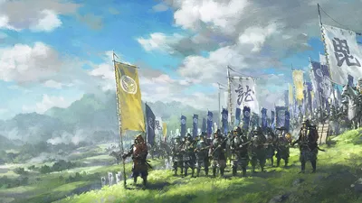 Vibrant Fantasy Depicting Samurai Warriors Abstract Wallpaper 4K 1920x1080 A, Vibrant, Fantasy, Scene, Depicting, Samurai, Warriors, In, Armor, Standing, Formation, Grassy, White, Ultrawide, Full HD