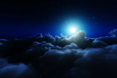 Serene Night Sky Illuminated Bright Black/Dark Wallpaper 4K 1920x1280 A, Serene, Night, Sky, Illuminated, By, Bright, Moon, Dark, Clouds, Drifting, Below, White, Red, Landscape, Full HD