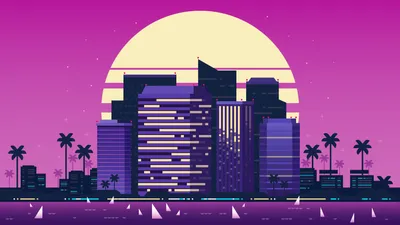 City Artistic Retrowave Wallpaper 4K, World category