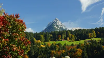 Vibrant Mountain Landscape Colorful Autumn Nature Wallpaper 4K 3840x2160 Hd, Wallpaper:, Featuring, A, Vibrant, Mountain, Landscape, With, Colorful, Autumn, Foliage, Clear, Pink, Gray, Ultrawide, 4k