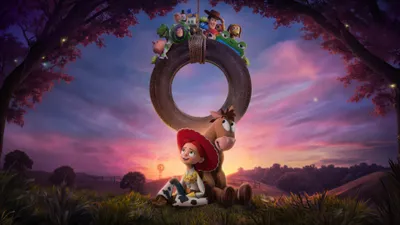 Toy Story Jessie Sits Bullseye Nature Wallpaper 4K 3840x2161 Toy, Story, 5, 4K, Ultra, Hd, Pc, Desktop, Jessie, Sits, Bullseye, Beneath, Brown, Gray, Ultrawide