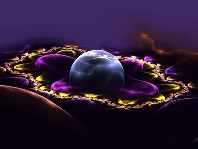Misty Purple Wallpaper Abstract Wallpaper 4K 2048x1536 Hd, Pc, Desktop, Wallpaper:, Purple, Abstract, Scene, Glossy, Translucent, Sphere, Resting, Gray, Brown, Landscape, Full HD