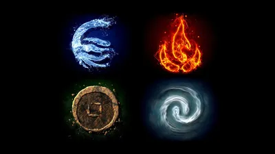 Serene Elemental Wallpaper Black/Dark Wallpaper 4K 1920x1080 Hd, Wallpaper, Featuring, Elemental, Symbols, From, Avatar, The, Last, Airbender, Anime, Brown, Pink, Red, Ultrawide, Full HD