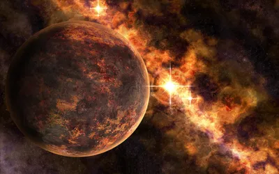 Orange Hued Sci Wallpaper 4K, Space category