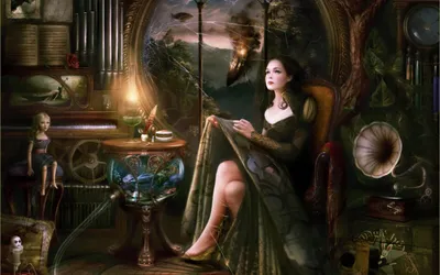 Fantasy Themed Woman Seated Elegantly Nature Wallpaper 4K 2560x1600 A, Fantasy-themed, Hd, Desktop, Wallpaper, Featuring, Woman, Seated, Elegantly, Richly, Detailed, Setting, Brown, Gray, Ultrawide, QHD