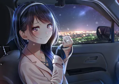 Anime Girl Tears Her Eyes Space Wallpaper 4K 1920x1357 An, Anime, Girl, With, Tears, In, Her, Eyes, Sits, Car, Against, Backdrop, Gray, Landscape, Full HD