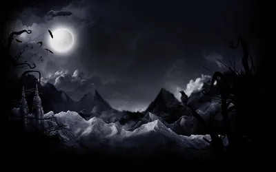 Golden Artistic Wallpaper Black/Dark Wallpaper 4K 1920x1200 Artistic, Hd, Pc, Desktop, Wallpaper, Featuring, A, Dark, Castle, Under, Moonlit, Night, White, Ultrawide, Full HD