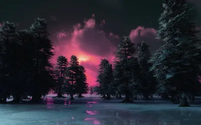 Vibrant Serene Wallpaper Nature Wallpaper 4K 1920x1200 Hd, Desktop, Wallpaper:, Featuring, A, Serene, Forest, At, Sunset, Vibrant, Pink, Purple, Brown, Ultrawide, Full HD