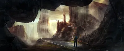 Bright Fantasy Wallpaper World Wallpaper 4K 3000x1248 Hd, Fantasy, Cityscape, Wallpaper, Featuring, Towering, Otherworldly, Structures, Shrouded, Mist, Lone, Figure, Gray, Ultrawide, QHD