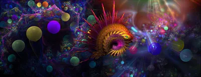Vibrant Abstract Fractal Design Abstract Wallpaper 4K 2560x988 A, Vibrant, Abstract, Fractal, Design, Featuring, Psychedelic, Colors, Intricate, Patterns, Creating, Trippy, Brown, Gray, Ultrawide, QHD