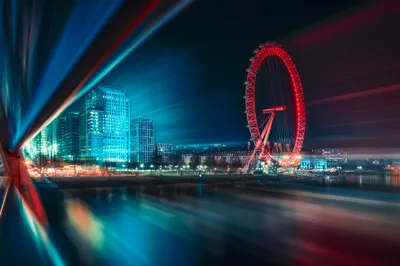 London Night Man Ferris World Wallpaper 4K 2500x1667 Hd, Pc, Desktop, Wallpaper:, Of, London, At, Night, Man-made, Ferris, Wheel, Red, Brown, Pink, Landscape, Full HD
