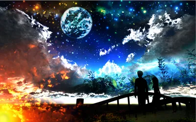 Cgi Anime Depicting Fantasy Space Wallpaper 4K 1880x1170 A, Stunning, Cgi, Anime-style, Hd, Wallpaper, Depicting, Fantasy, Night, Scene, Starry, Sky, White, Ultrawide