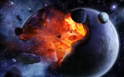 Sci Themed Exploding Planet Space Space Wallpaper 4K 1920x1200 Sci-fi, Themed, Hd, Wallpaper:, Of, An, Exploding, Planet, Space, Vibrant, Fiery, Colors, Red, Gray, Ultrawide, Full HD
