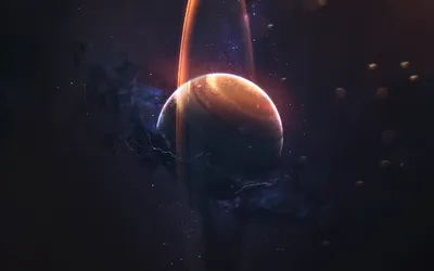 Sleek Vivid Wallpaper Space Wallpaper 4K 2048x1280 Hd, Desktop, Wallpaper:, Of, A, Vivid, Sci-fi, Scene, Featuring, Planet, Surrounded, Cosmic, Orange, Brown, Ultrawide, Full HD