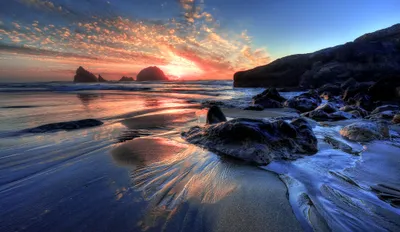 Radiant Depicting Wallpaper Nature Wallpaper 4K 2048x1191 Hd, Desktop, Wallpaper, Depicting, A, Serene, Beach, At, Sunset, Vibrant, Sky, Colors, Brown, Gray, Orange, Ultrawide, Full HD