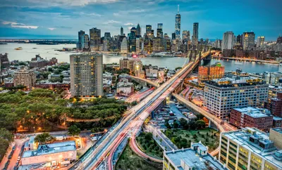 Panorama New York City Dusk World Wallpaper 4K 2048x1242 A, Stunning, Panorama, Of, New, York, City, At, Dusk, Showcasing, Skyscrapers, Vibrant, Gray, Ultrawide, Full HD