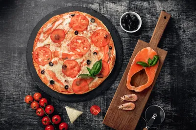 Salmon Tomato Still Life Food Abstract Wallpaper 4K 5464x3643 Salmon, Tomato, Still, Life, Food, Pizza, Hd, Desktop, Gray, Orange, Landscape, 4k
