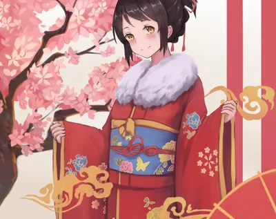 Kimono Mitsuha Miyamizu Anime Your Abstract Wallpaper 4K 2480x1964 Kimono, Mitsuha, Miyamizu, Anime, Your, Name, Hd, Desktop, Red, Pink, White, Square, Full HD