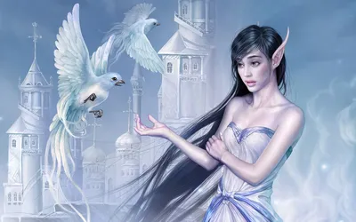 Radiant Fantasy Wallpaper Fantasy Wallpaper 4K 1920x1200 A, Fantasy, Scene, Featuring, An, Elf, With, Long, Hair, Pointed, Ears, Interacting, Gray, Ultrawide, Full HD