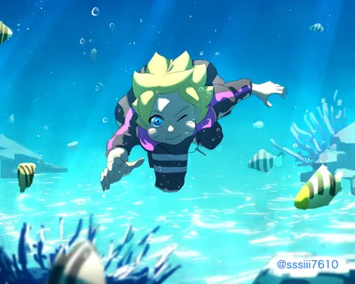 Crisp Boruto Wallpaper Animals Wallpaper 4K 2306x1845 Boruto, Uzumaki, From, The, Anime, Diving, Underwater, Among, Tropical, Fish, Vibrant, Desktop, Red, Pink, Square, Full HD