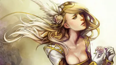 Fantasy Woman Flowing Fantasy Wallpaper 4K 1920x1080 Hd, Fantasy, Desktop, Wallpaper, Featuring, A, Woman, With, Flowing, Golden, Hair, Adorned, White, Ultrawide, Full HD