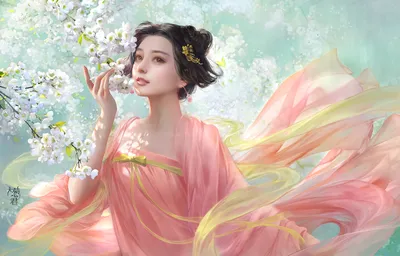 Golden Fantasy Wallpaper Fantasy Wallpaper 4K 2504x1600 A, Fantasy-inspired, Image, Of, Woman, In, Flowing, Pink, Gown, Gently, Touching, White, Ultrawide, Full HD