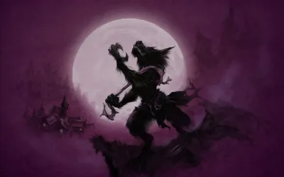 Moody Dark Wallpaper Space Wallpaper 4K 2560x1600 A, Dark, Fantasy, Scene, Featuring, Werewolf, Silhouetted, Against, Large, Moon, Village, Creating, Gray, Ultrawide, QHD