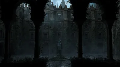 Crisp Dark Wallpaper Black/Dark Wallpaper 4K 1920x1080 Dark, Atmospheric, Hd, Pc, Desktop, Wallpaper, Featuring, A, Shadowy, Statue, Framed, Arches, White, Gray, Ultrawide, Full HD