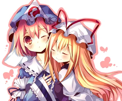 Anime Touhou Characters Abstract Wallpaper 4K 3500x2893 Hd, Anime, Desktop, Wallpaper, Featuring, Touhou, Characters, Yukari, Yakumo, Yuyuko, Saigyouji, Soft, White, Square, QHD