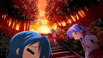 Dreamy Characters Wallpaper Space Wallpaper 4K 3200x1800 Hd, Wallpaper, Showcasing, Characters, Konata, Izumi, Tsukasa, Hiiragi, Kagami, Anime, Lucky, Star, Orange, Purple, Ultrawide, QHD