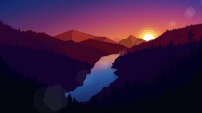 Minimalist Artistic Landscape Mountains Nature Wallpaper 4K 3840x2160 A, Minimalist, Artistic, Landscape, Of, Mountains, At, Sunset, Glowing, River, Rendered, Ultra, Brown, Ultrawide, 4k
