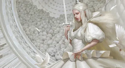 Bold Fantasy Wallpaper Fantasy Wallpaper 4K 1970x1080 Hd, Pc, Desktop, Wallpaper, Of, A, Fantasy, Woman, Warrior, Long, White, Hair, Gray, Ultrawide, Full HD