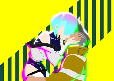 Minimalist Two Anime Characters Cyberpunk Minimal Wallpaper 4K 3508x2480 Minimalist, Hd, Pc, Desktop, Wallpaper:, Featuring, Two, Anime, Characters, Cyberpunk:, Edgerunners, Against, Yellow, Orange, Black, Landscape, QHD