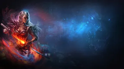 Fierce Female Warrior Black/Dark Wallpaper 4K 1920x1080 Hd, Pc, Desktop, Wallpaper, Featuring, A, Fierce, Female, Warrior, Wielding, Glowing, Sword, Brown, Ultrawide, Full HD