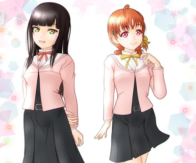 Chika Takami Dia Kurosawa Anime Abstract Wallpaper 4K 2480x2067 Chika, Takami, Dia, Kurosawa, Anime, Love, Live, Sunshine!!, Desktop, White, Brown, Square, Full HD