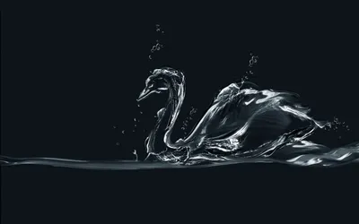 Dreamy Stylized Wallpaper Black/Dark Wallpaper 4K 2880x1800 Hd, Desktop, Wallpaper, Featuring, A, Stylized, Artistic, Depiction, Swan, Rendered, Liquid, Silver, Gray, Ultrawide, QHD