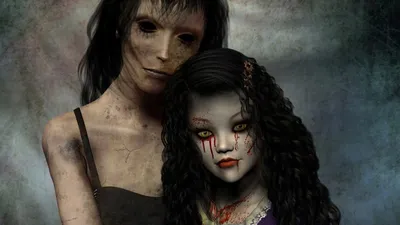 Bold Dark Wallpaper Black/Dark Wallpaper 4K 1920x1080 Dark-themed, Hd, Pc, Desktop, Wallpaper, Depicting, Two, Eerie, Women, Haunting, Expressions, Unsettling, Gray, Brown, Ultrawide, Full HD