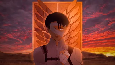 Levi Ackerman Standing Nature Wallpaper 4K 3820x2160 Levi, Ackerman, Standing, Before, The, Scout, Regiment, Emblem, Sunset, Dramatic, Quad, Desktop, Orange, Ultrawide, QHD
