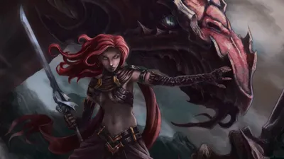 Calm Fantasy Wallpaper Fantasy Wallpaper 4K 1920x1080 Hd, Fantasy, Pc, Wallpaper, Featuring, A, Fierce, Woman, Warrior, Red, Hair, Sword, Gray, Ultrawide, Full HD